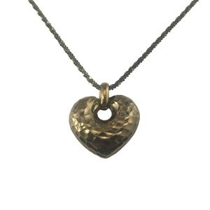 14 Karat Black Gold Heart Pendant Necklace #16779